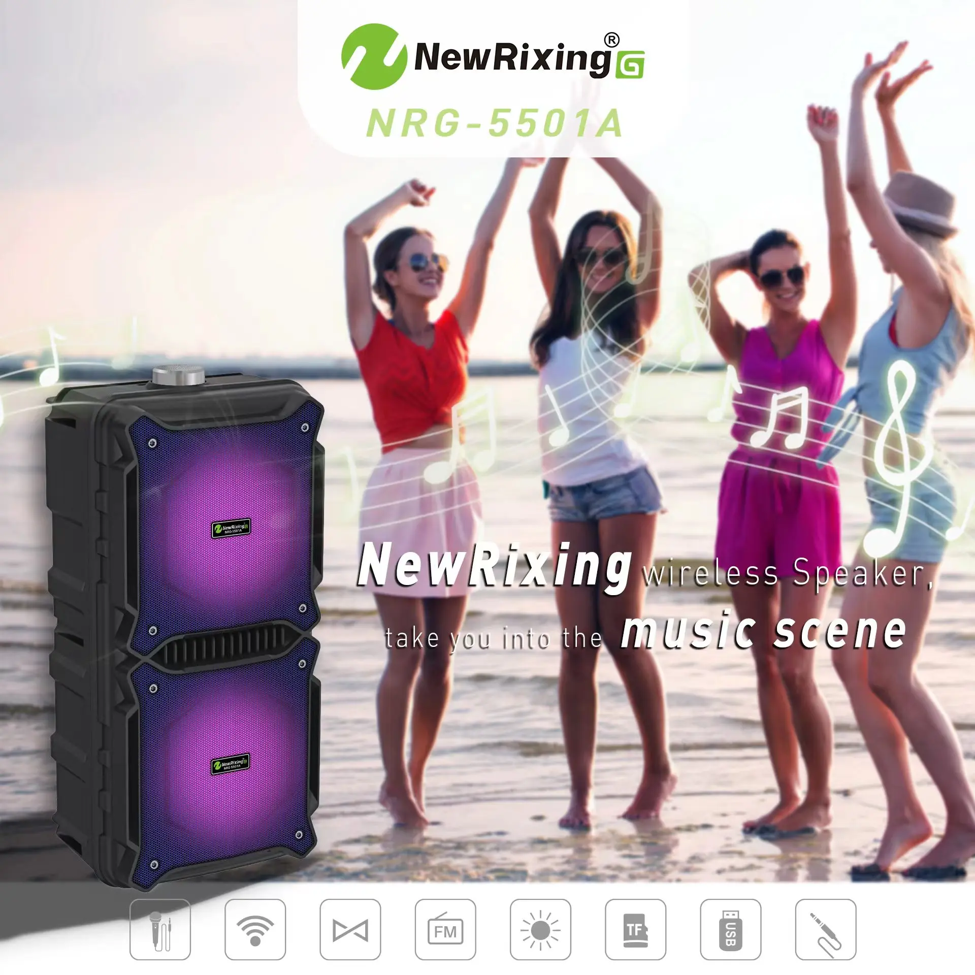 Hot Sale Portable Wireless Karaoke Bass Player Party Boombox Home Theater Speaker System