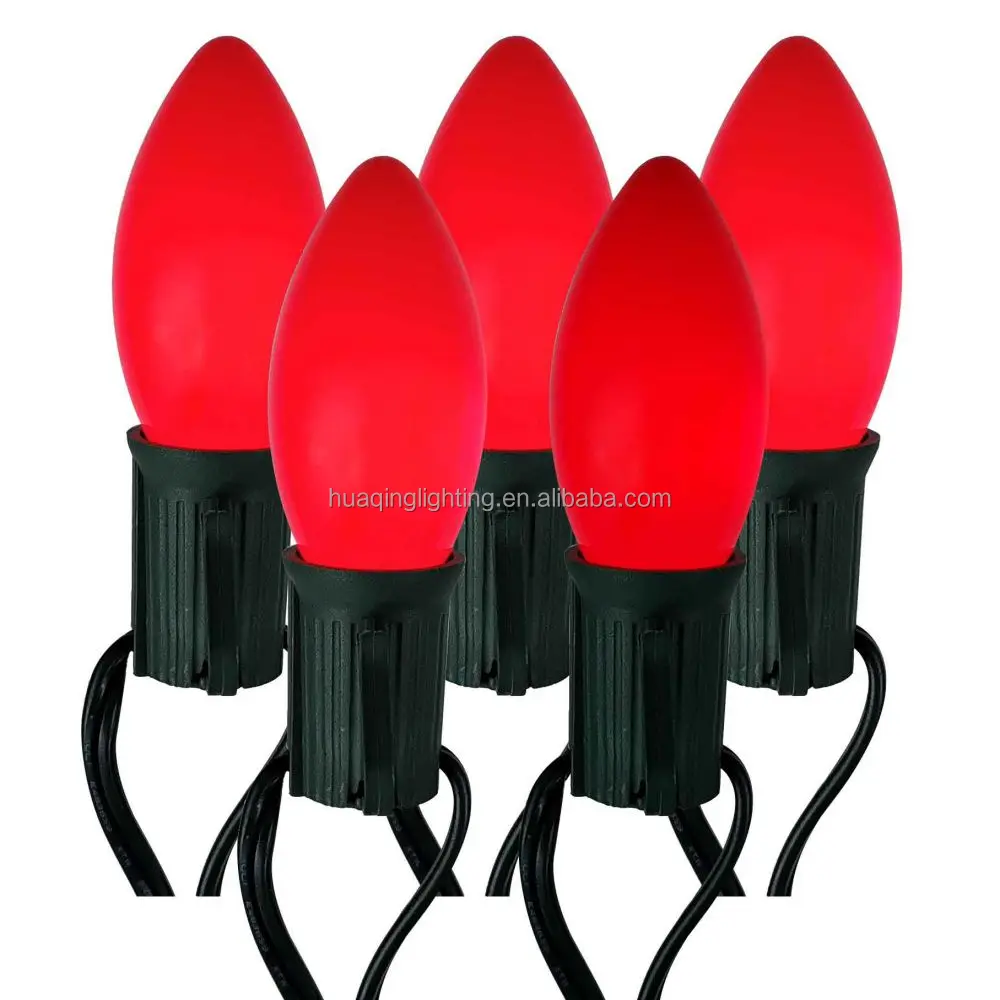 25 LT C9 Light Set Ceramic Red Bulb E17 Socket  Christmas  Wholesale Wall Decoration Hanging  Garden Led Outdoor String Light