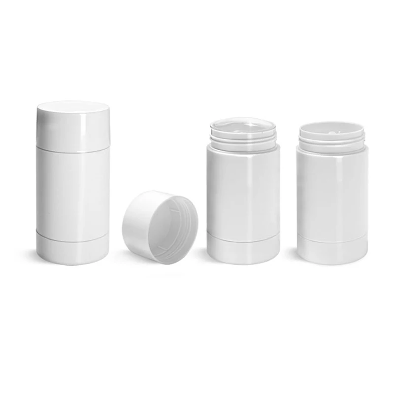 2.65 oz Silver Polypro Deodorant Tubes with Silver Dome Caps