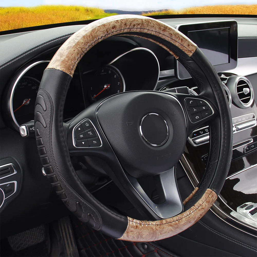 Cover Steering wheel wood car advanced steering