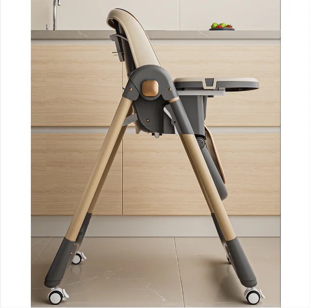 2024 Baby High Chair With Adjustable Height Foldable Strong Bearing Baby Dinning Chair with 7 Gears