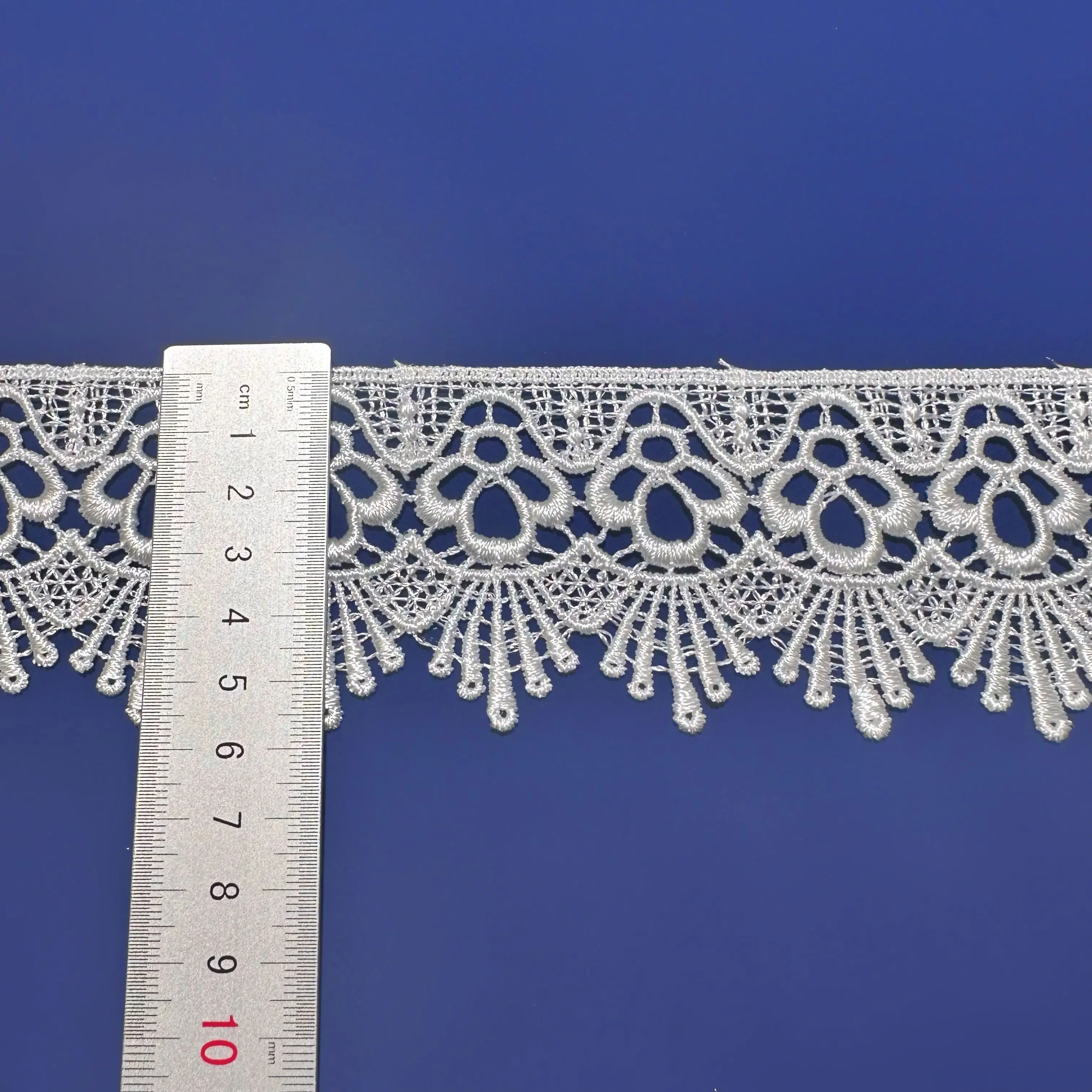 Белый полиэстер tissin Dentelle Fancy вышивка кружевная ткань отделка 2023 высокого качества Renda Guipir для одежды