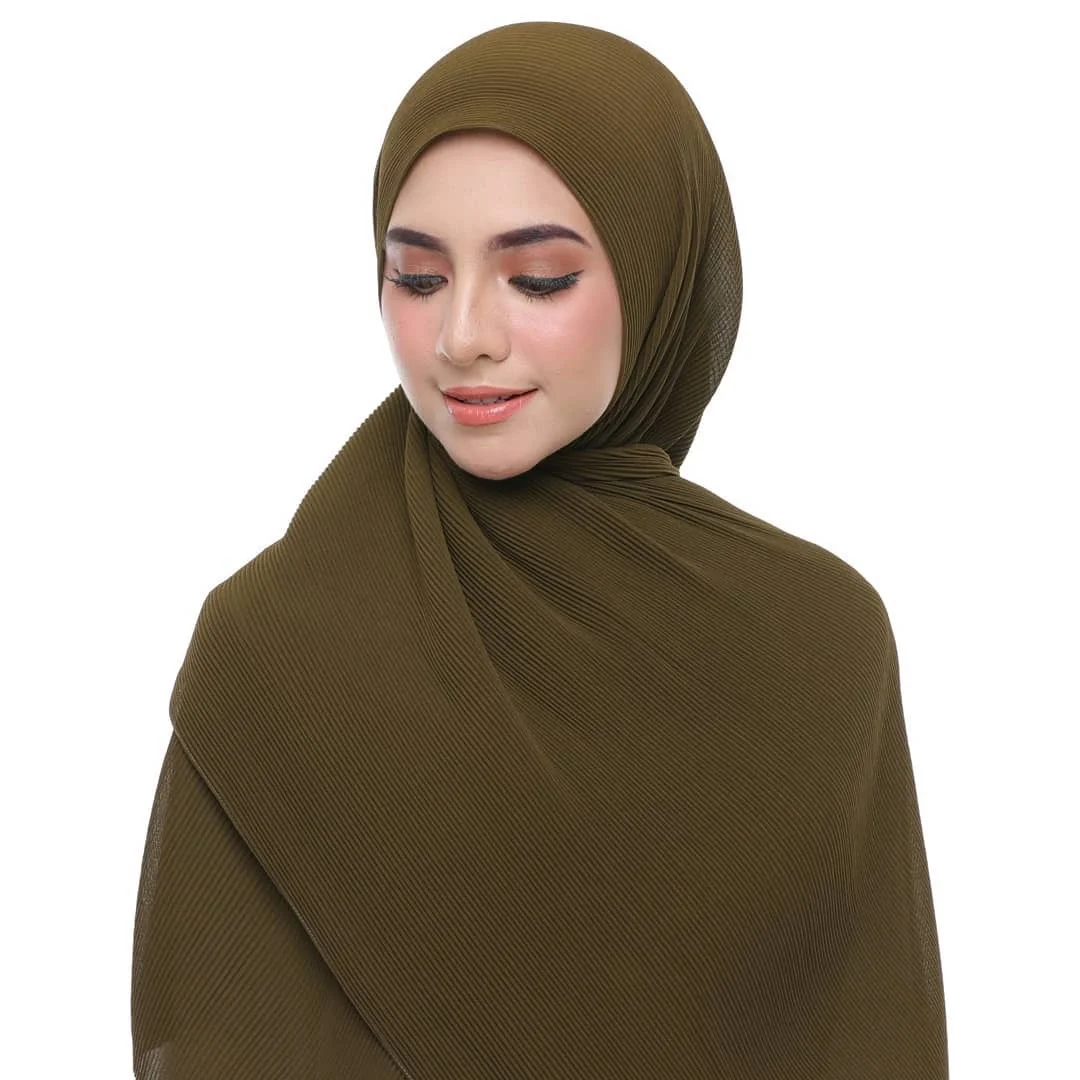 Hot selling long shawl crinkle chiffon hijab for Muslim women Head scarf Premium quality mini pleated Chiffon Hijab for Malaysia