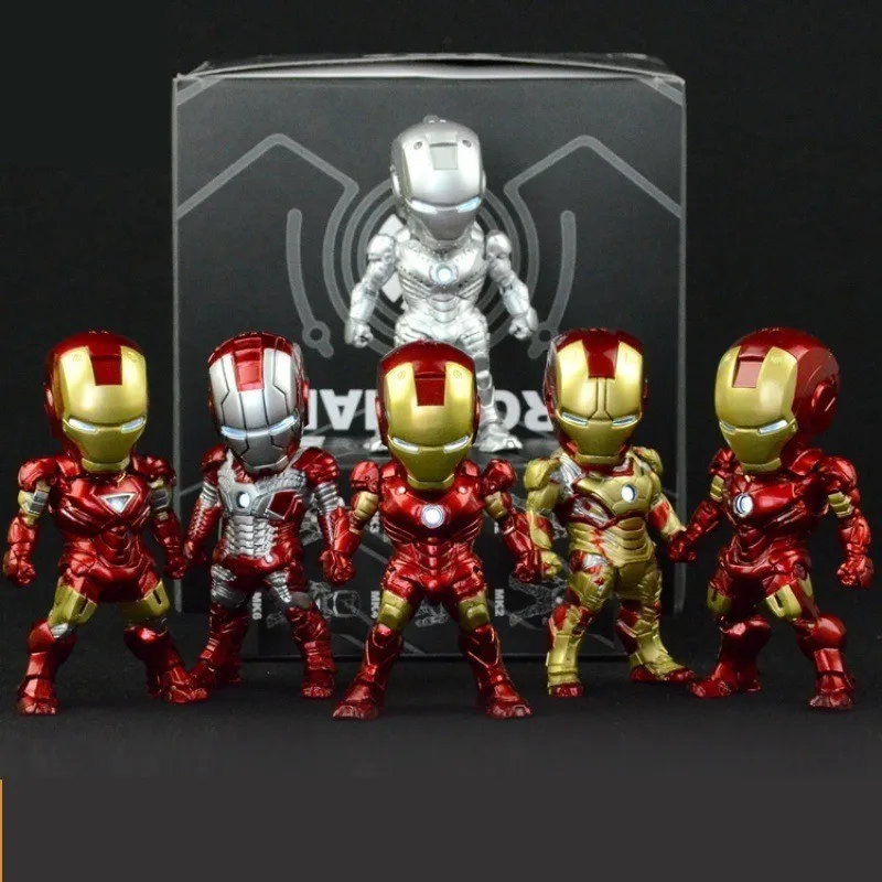 2023 New Mini Light-Up Iron Action Robot Figure Super Hero Toys Action Figures