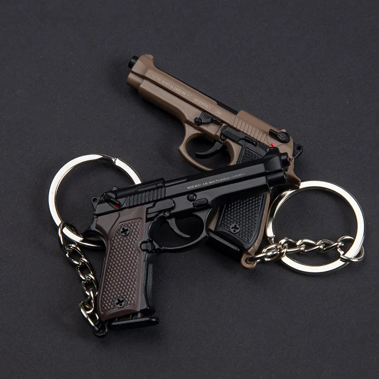 Beretta WE M92F 1:4 Alloy Gun Model Not Be Fired Detachable Mini Metal Gun Model Keychain Wholesale Metal Hunting Pistol Toys