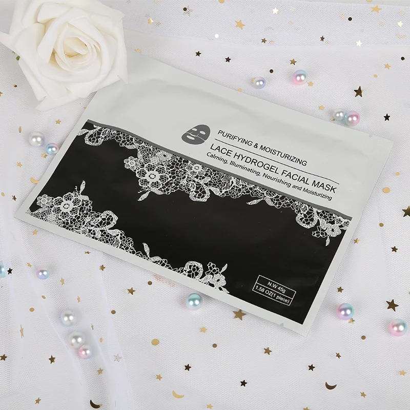 OEM Repair Anti-wrinkle Whitening Nourishing Hydrogel Facial Moisturizing Lace Face Mask
