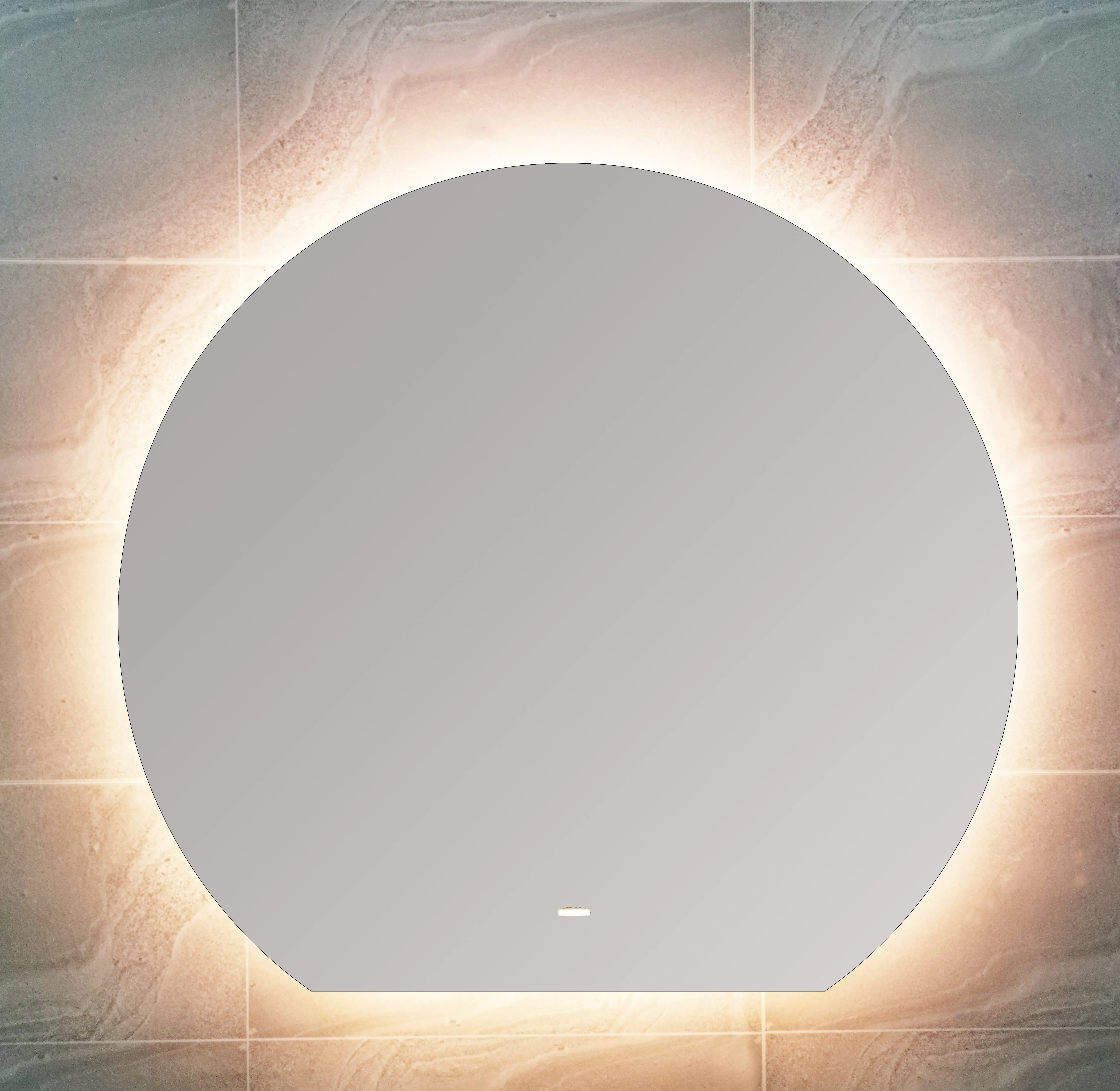 Modern Bathroom Mirrors frameless mirror half round led Mirror