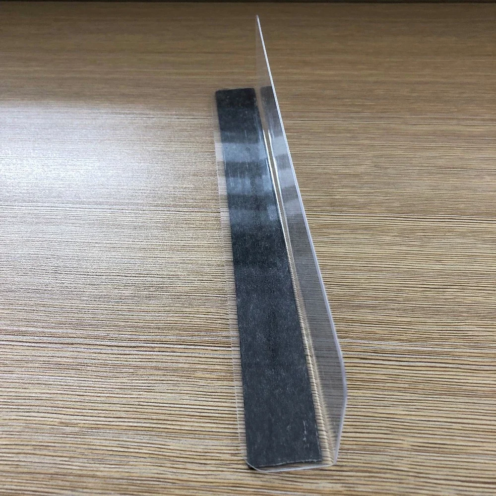 Clear Plastic Shelf PVC L Shape Divider With Magnetic Strip For Retail