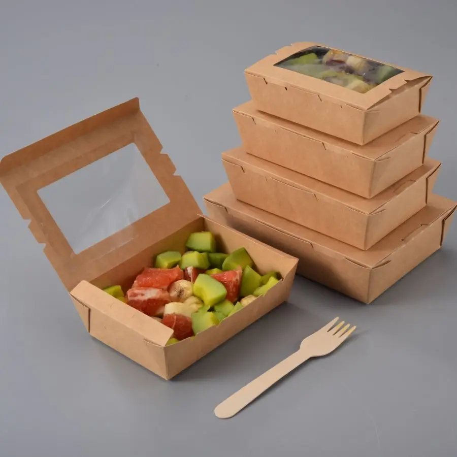 brown kraft Takeaway lunch boxes Paper meal box