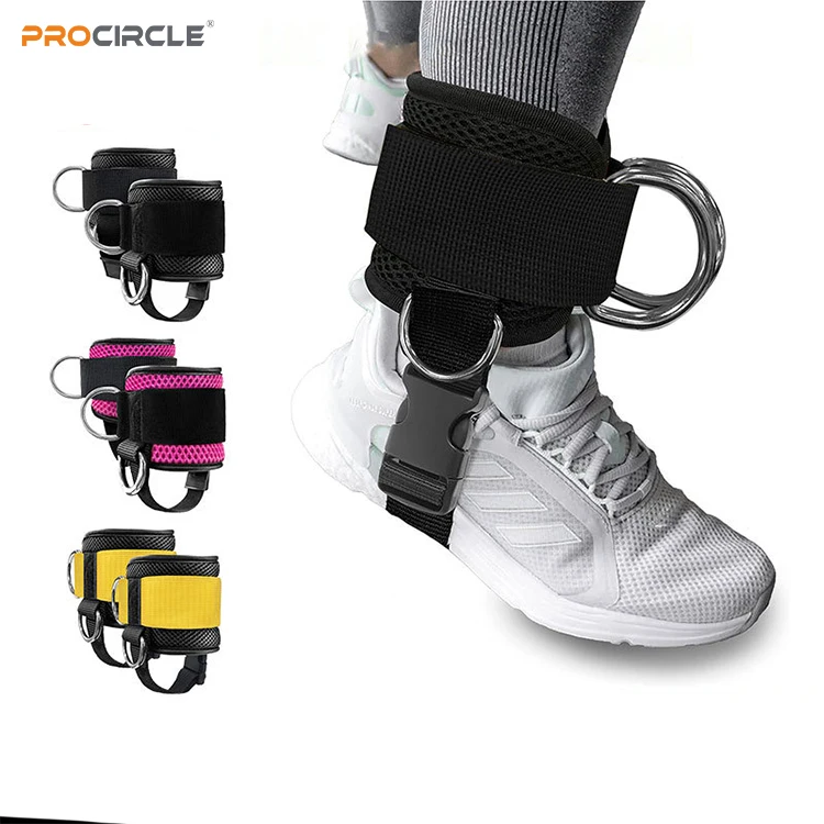 WA-F2031 Sandwich Material Ankle Strap for Cable Machine and Resistance Band for Glute Workouts and Leg Extensions with Strap