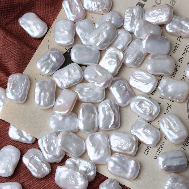 High gloss Baroque square shaped loose beads Natural fresh water pearl diy earrings jewelry loose beads