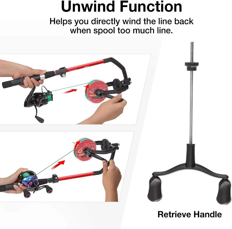 Fishing Line Winder with Unwinding - Spooling Station for Spinning Cast and Spincast Reels fishing gear