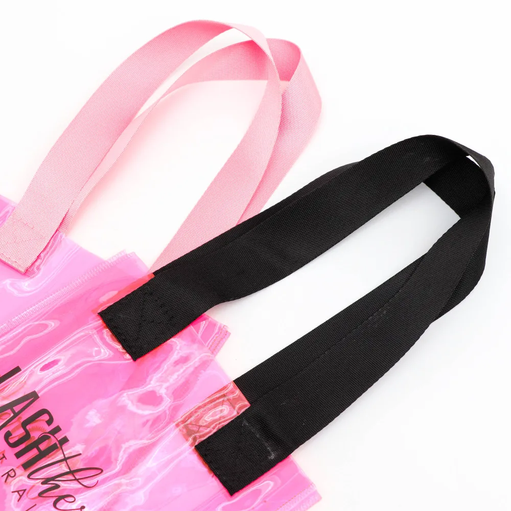 Quality Guaranteed Pink plastic handle shopping beauty bag with printing customized
