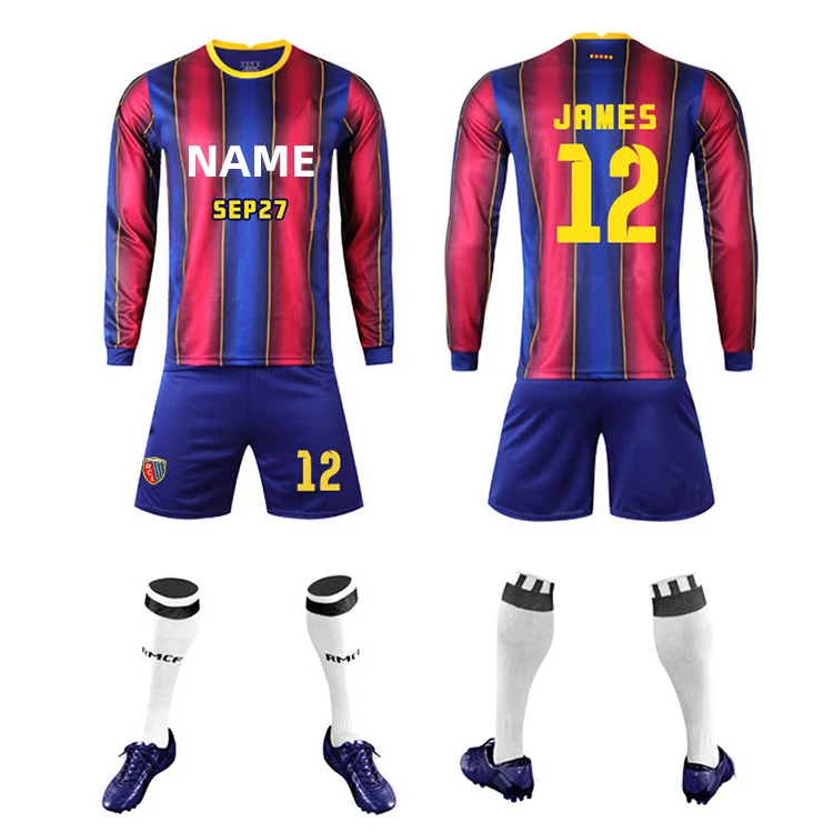 Wholesale 100% Polyester Cheap Football Jerseys Kits Custom Mens soccer team uniform Set With Logo