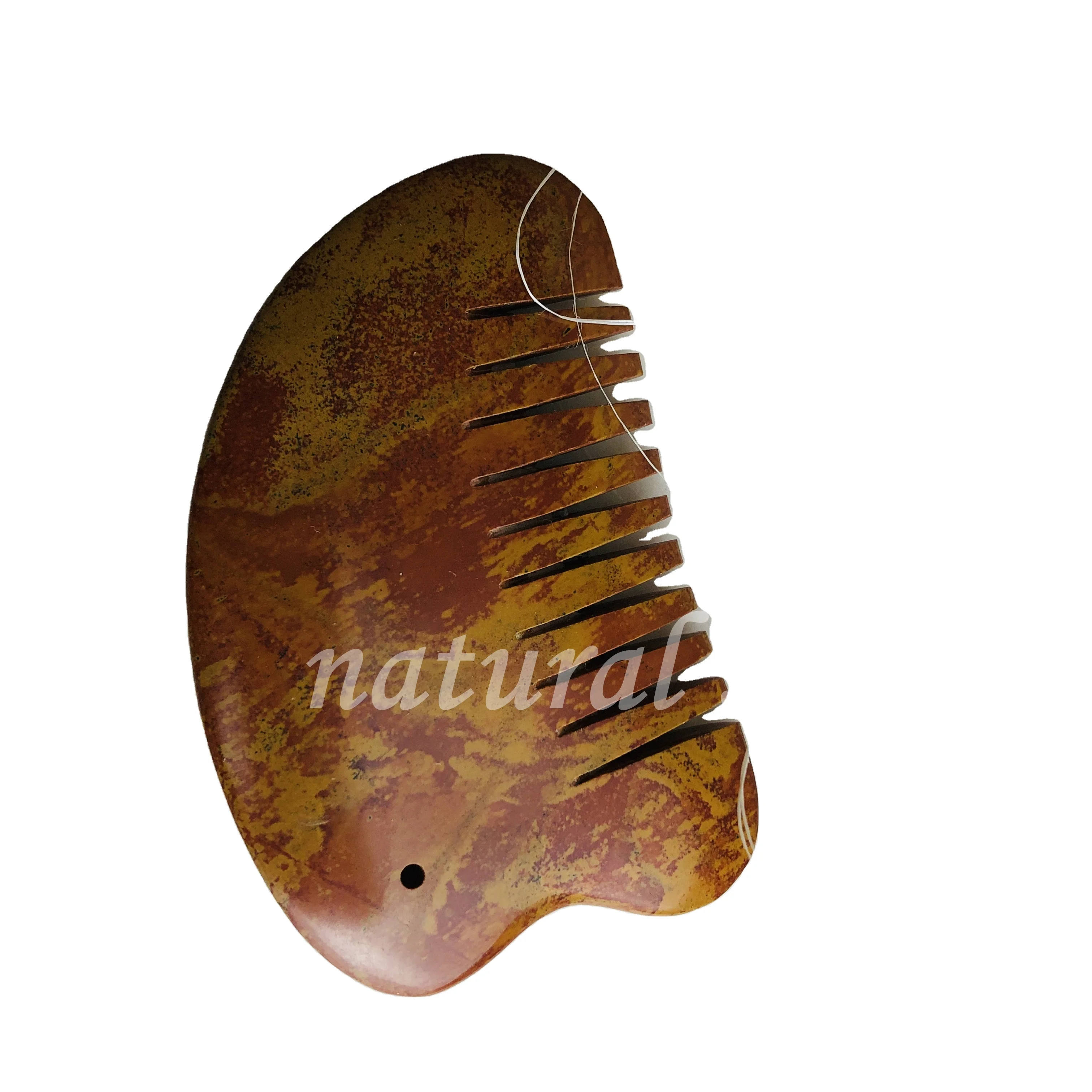 Красивая красная каменная Массажная Расческа для здоровья головы Нефритовая расческа