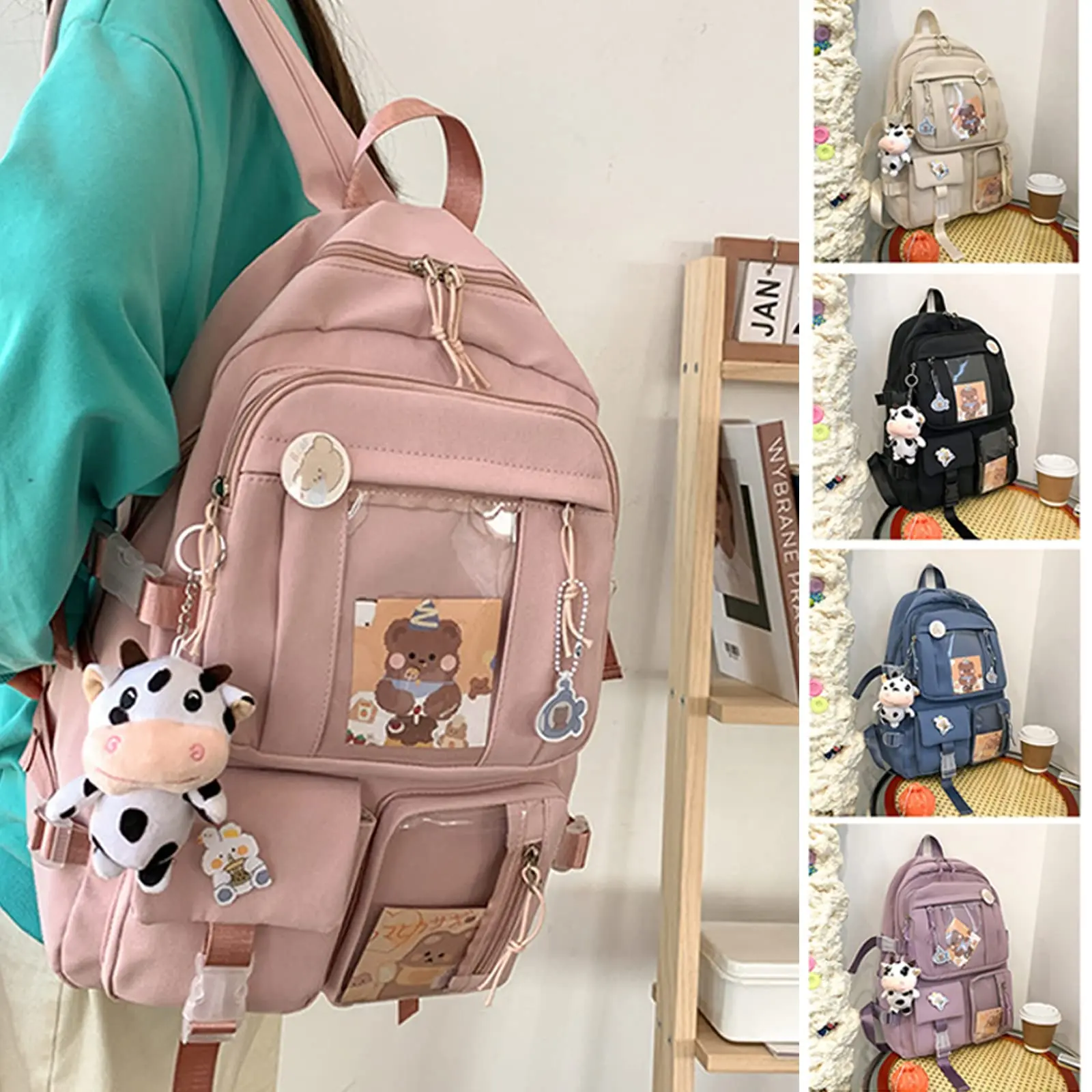 High Quality Custom LOGO Girls Large Capacity Cute Backpack For Teenagers Kids Book Bag Leisure 17 Inches School Backpack