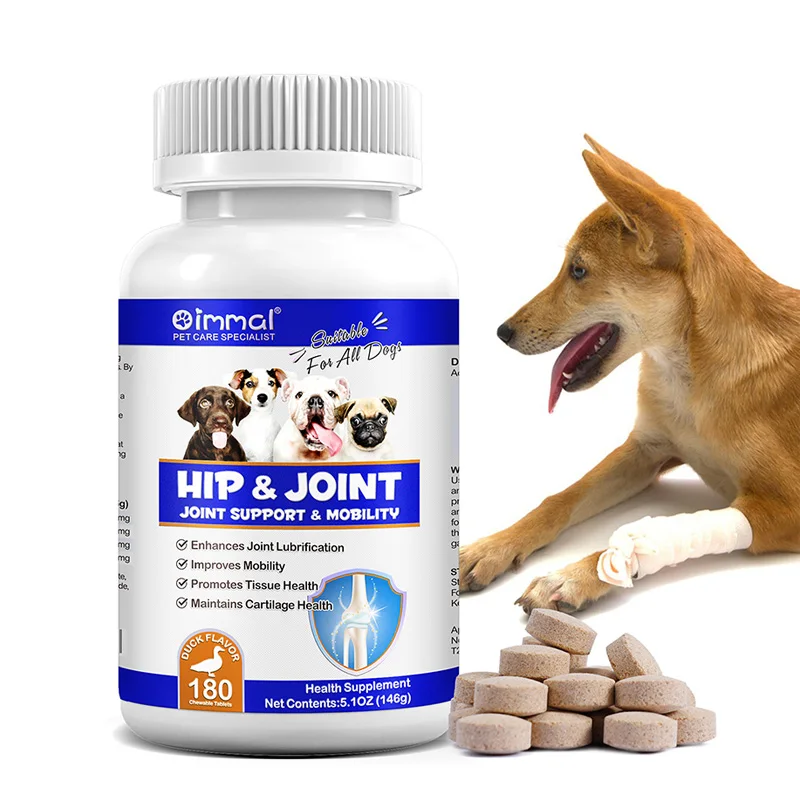 Wholesale 180 Chewable Tablets Pet Support Supplements Duck Flavor Hip and Joint Pills for Dogs Pain Relief