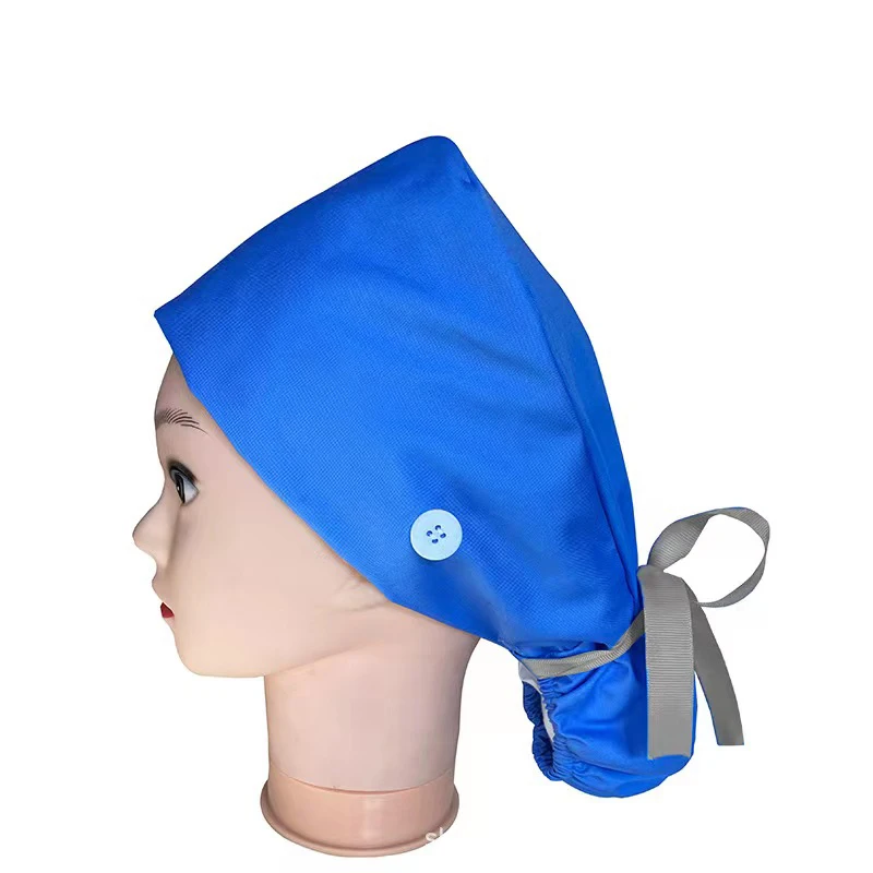 100%cotton medical surgical cap nurse hair care  scrub cap beauty salon nursing cap with button scrub hats