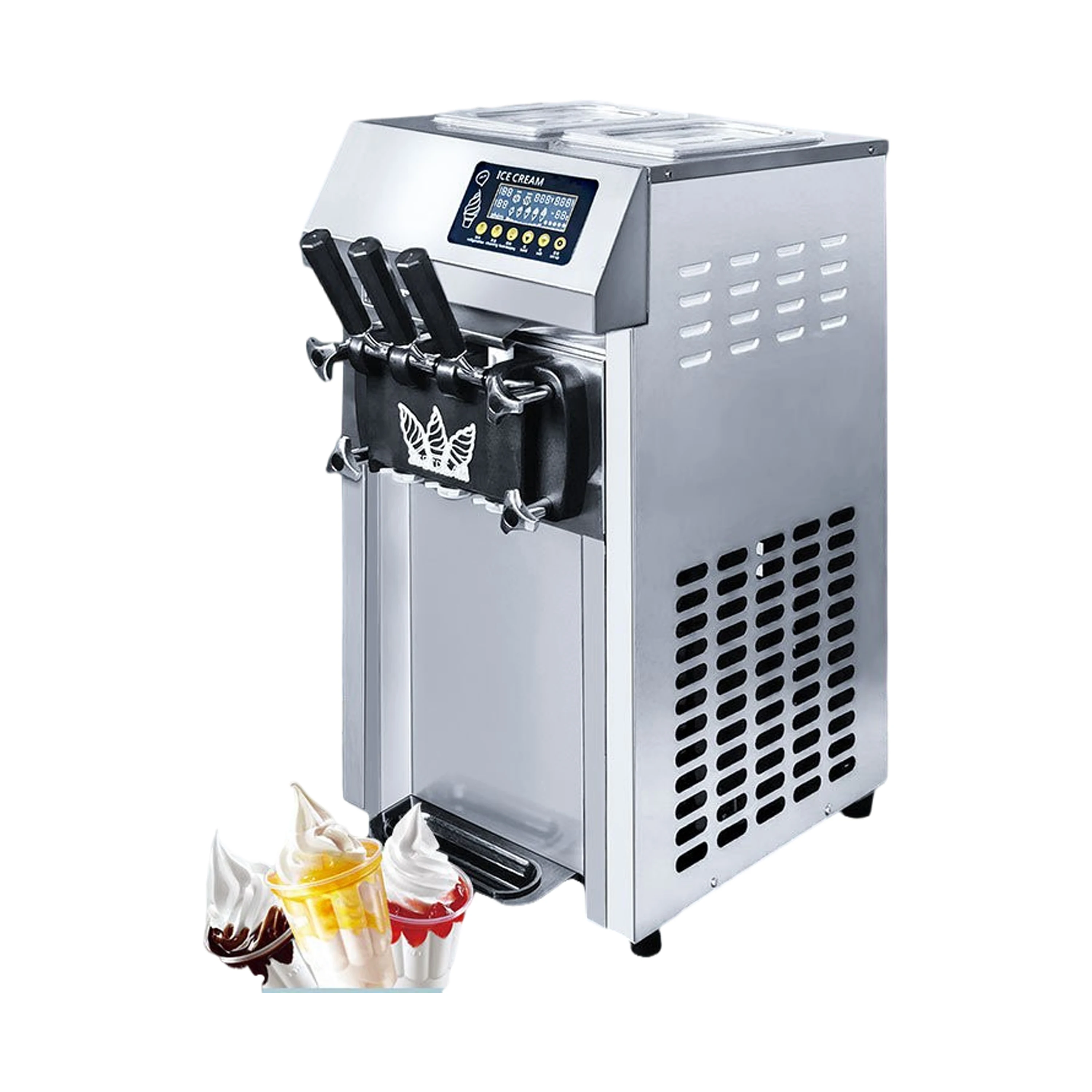 Automatic Commercial Best-Price Stainless Steel Body 2+1 Flavors Soft Serve Ice Cream Maker Machine