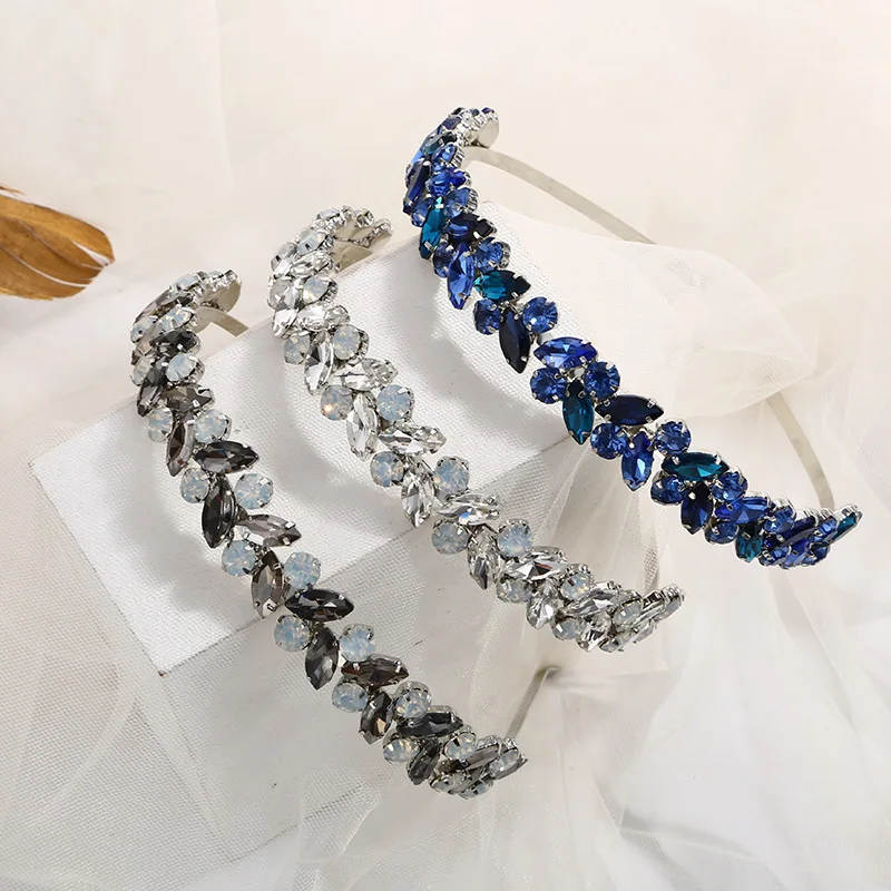 Европейские и американские роскошные сладкий в простом стиле с украшением в виде кристаллов оголовье ins тренд волос испытатель кольцевого давления волосы головной убор повязка на голову женская обувь