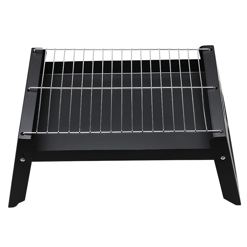 Folding Portable Barbecue Charcoal Grill Barbecue Outdoor Smoker BBQ Iron Body with Stainless Steel Net-HD43021-L