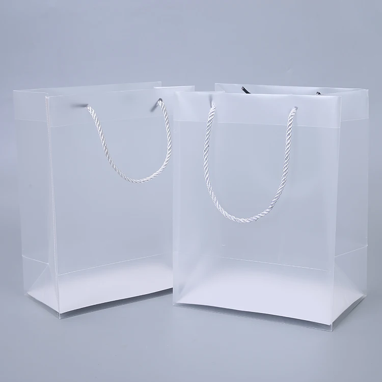 Прозрачный пластиковый пакет с логотипом на заказ прозрачный морозный для подарочной