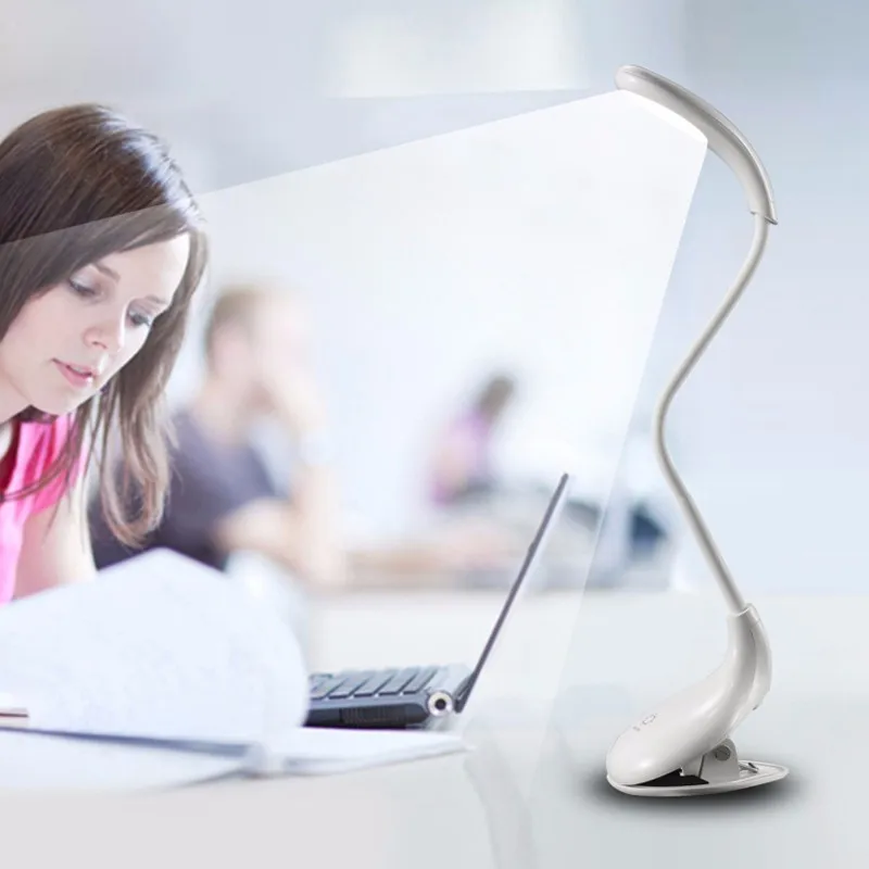  Перезаряжаемые «гусиная шея» исследование USB LED Клип на Настольная лампа с