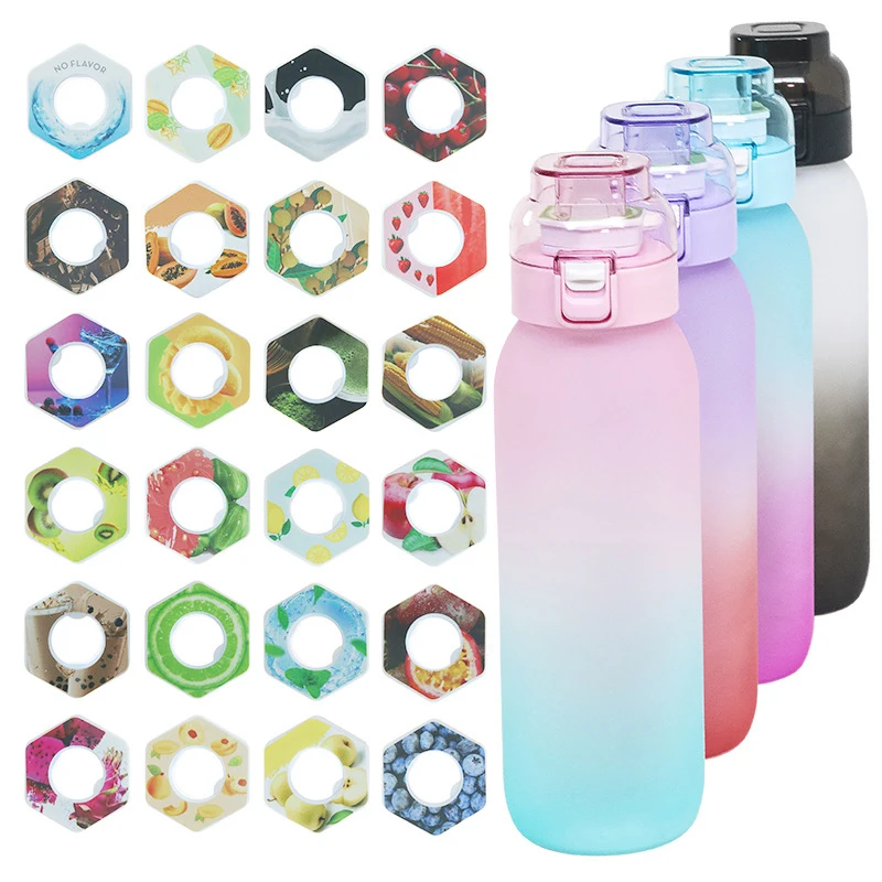 Flavored Water Bottle with Flavour Pods Air Water Up Scent Fruit Flavor Bottle Frosted Air Starter Up Set Water Cup for Fitness
