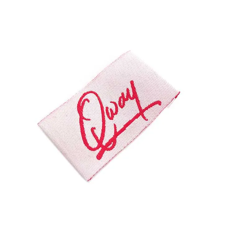 High Density Custom Brand Name Logo And Size End Folded Textile Neck Woven Tags Labels For Clothing