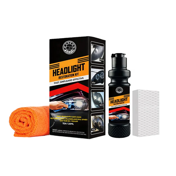 120ml Universal Car Headlight Restoration Kit - Headlight Cleaner and Restoration Fluid