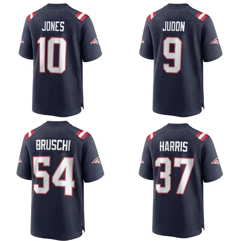 Custom New England City Team Club Uniform Stitched American Football Jersey Patriot Navy Game 9 Judon 11 Hightower 10 Jones