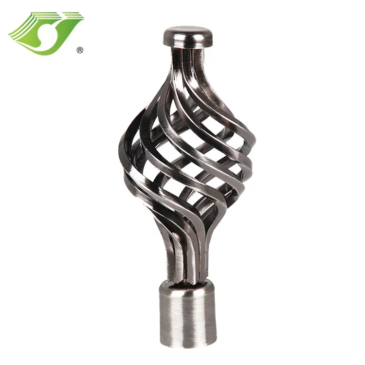 High Quality Fancy Adjustable Twisted End Metal Curtin Rod Curtain Poles Curtain Accessories Tracks & Accessories