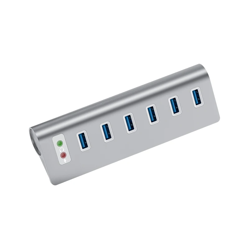 Sales Promotion 3.5 MIC Headset Mouth Silver USB3.0 HUB 6 Port For Expansion Of Multiple Devices