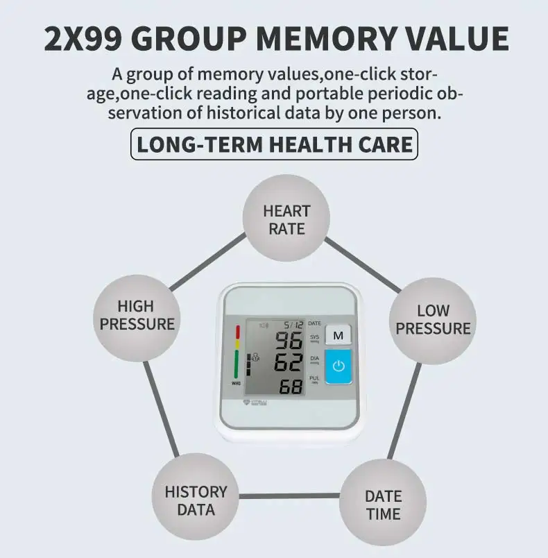 Wholesale Best Quality BP Apparatus Digital BP Machine LED Display Arm Blood Pressure Monitor