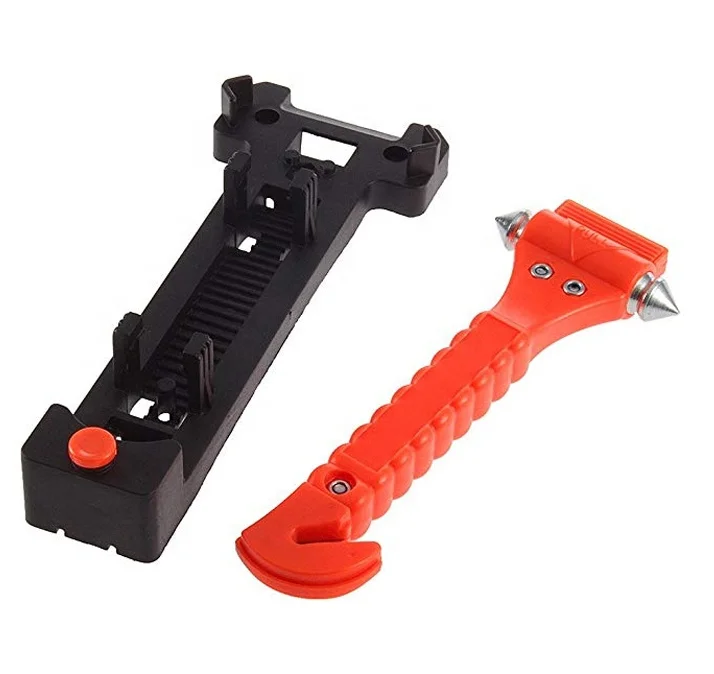 2 in 1 Safety Hammer Auto Window Glass Breaker with Seat Belt Cutter