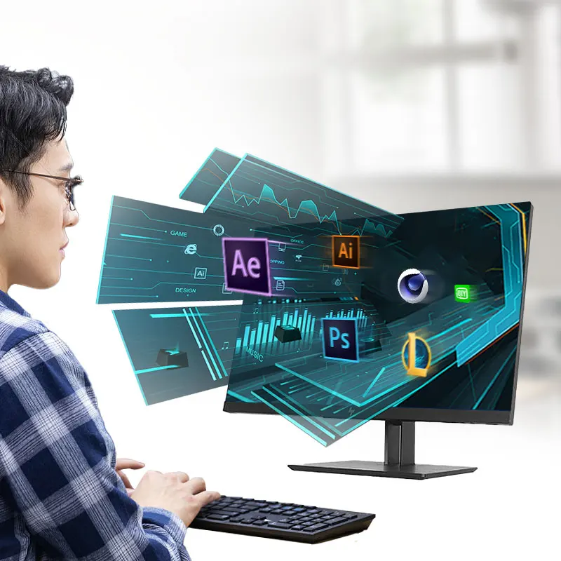 Black Monitors pc for HP Z24n G2 24 Inch Display Screen with USB Type-C*2 USB3.0*3 Eye Protection Computer  Monitor