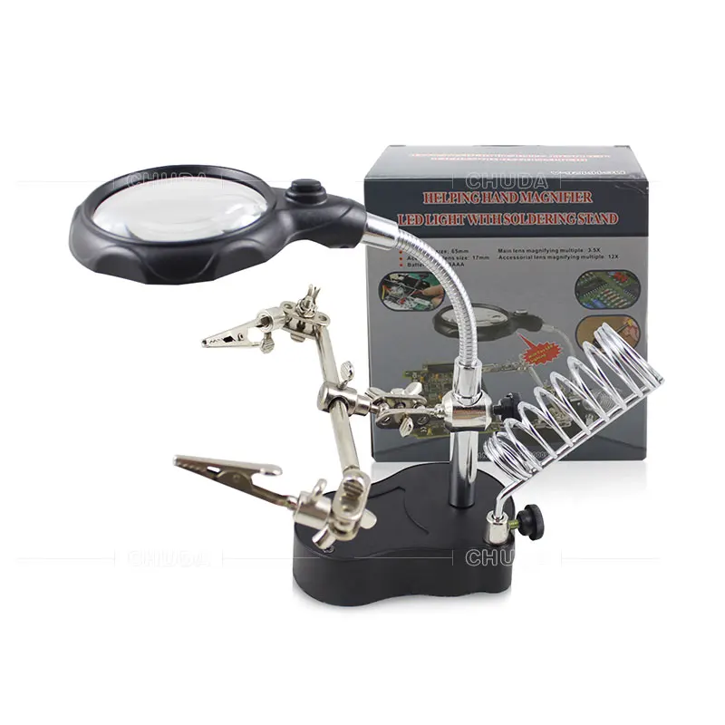 
Soldering Bracket 3.5X 12X Lens Electric Magnifying Glass 
