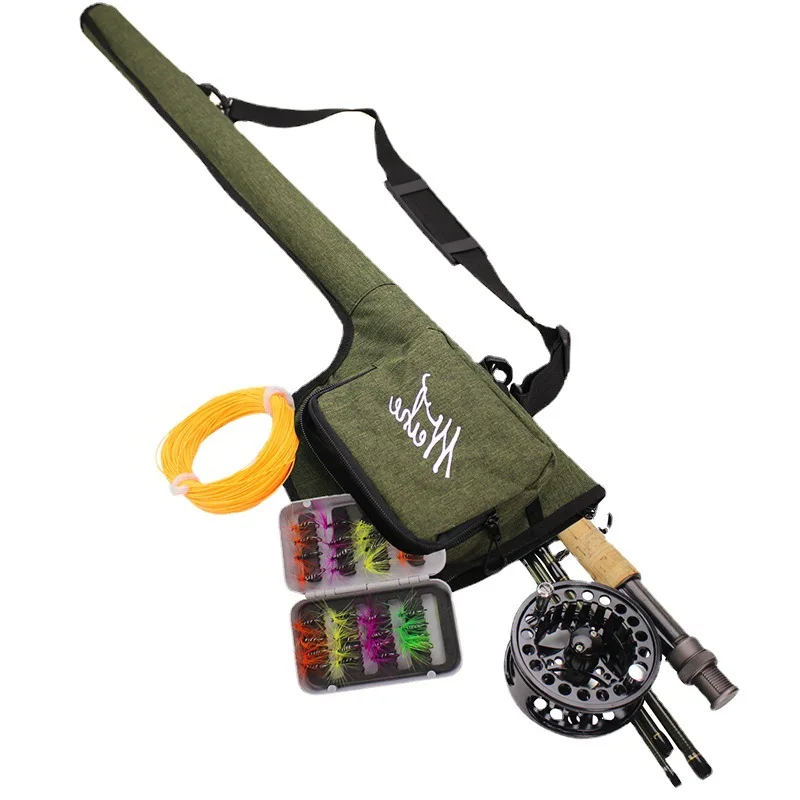 WeiHe Wholesale 2.7 Meter Carbon Fly Fishing Rod And Reel Set Fly Fishing Lures Line Combo