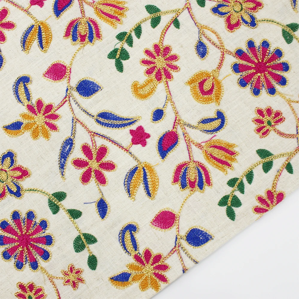 New Gorgeous Linen Viscose Slub Embroidery For Ethnic Garments And Lehenga