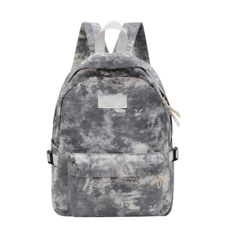 Custom Color Fashion Design Leisure Dye Printing Women Backpack Casual Canvas Students School Bags