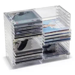 2022 Wholesale Customized Black Acrylic CD Storage Display Box for Video Store CD Organizer