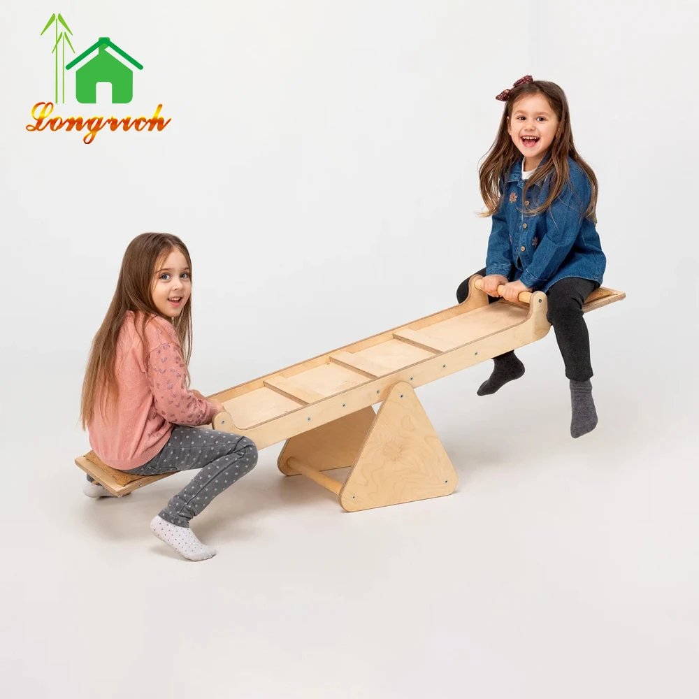 Wholesale seesaw seats for kids toy seesaw swings soft slide seesaw indoor and outdoor wooden&plastic horse for kids