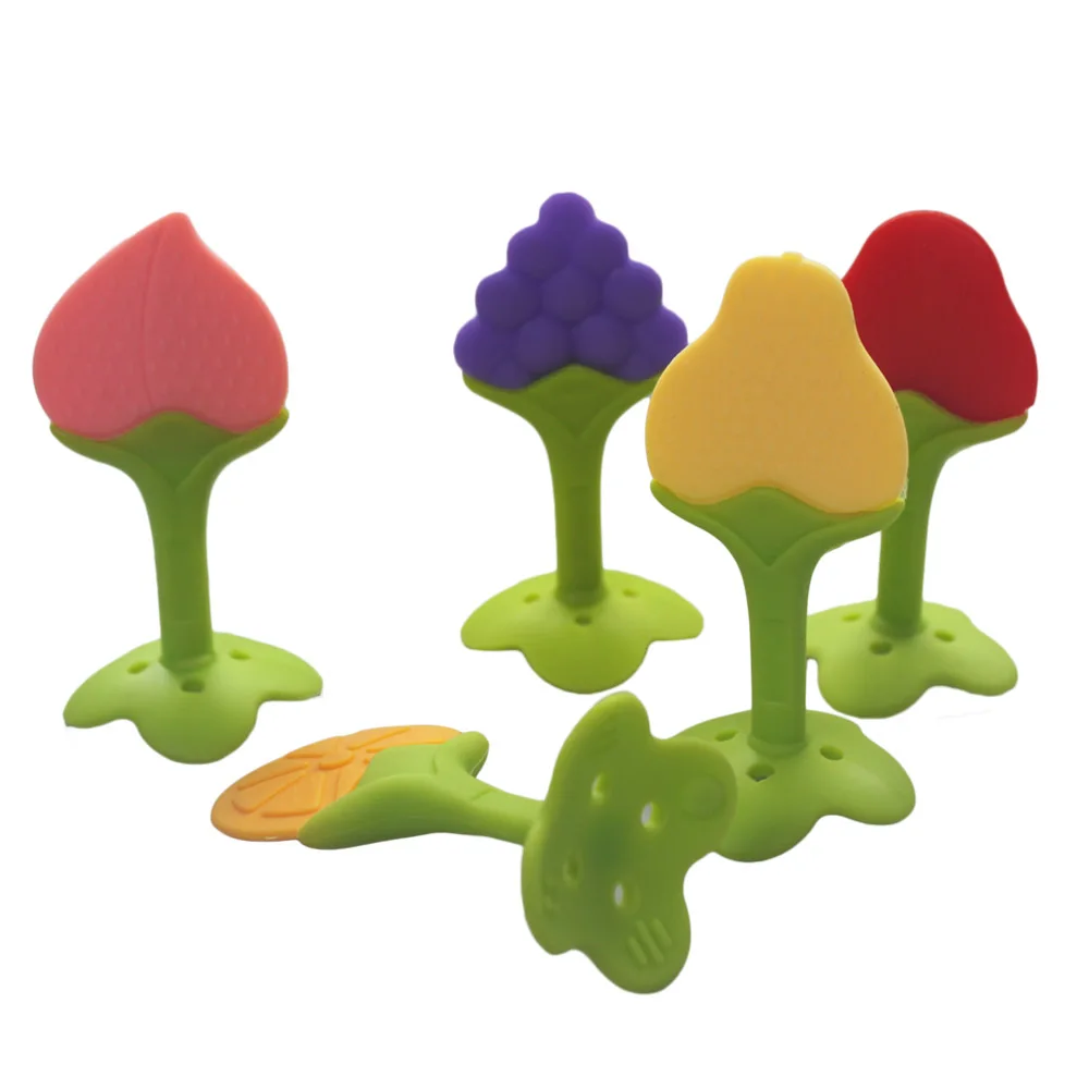 Food Grade Fruit Shape Baby Teething Toy BPA Free Silicone Baby Teether