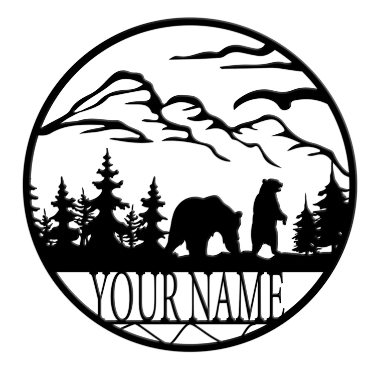 Custom Personalized Name Cut Out Black 3d Metal Sign Wall Mounted Decoration Letter Metal Art