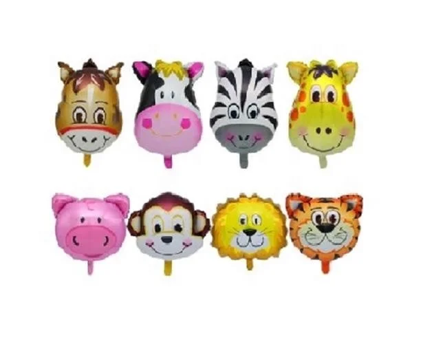 Medium Cute Cartoon Forest Animal Head Cartoon Ballon Baby Birthday Part Decorative Foil Party Balloon