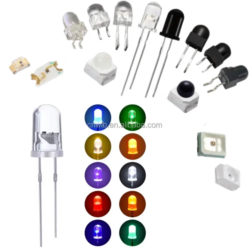 Red Light led Diode Plug-in,D=3mm LED Diode 3mm round lamp holder 60mW light emitting diode LED 2V