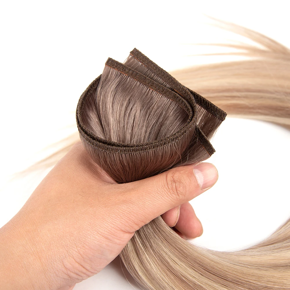 Russian Hair Extensions Genius Weft Cuticle Aligned Genius Weft 12A Double Drawn Virgin Russian Hair Extensions Genius Weft