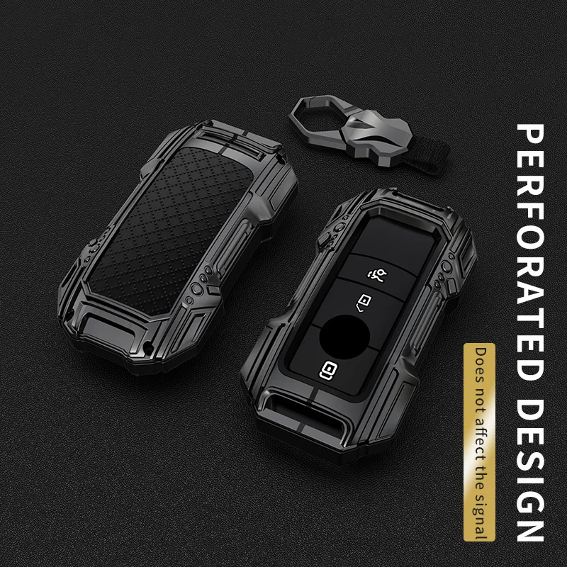 Zinc Alloy Leather Car Logo Key Case Cover For Mercedes Benz C S Class W223 W206 S350 S400 S450 S500 Key Fob Auto Accessories