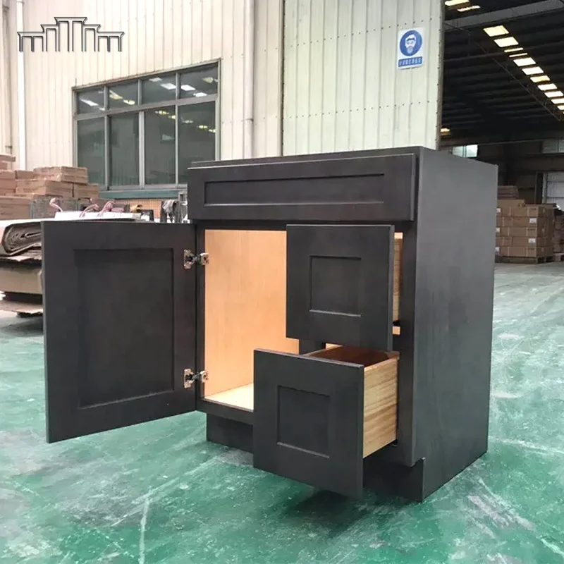 Ready Made America Project Vanity Cheap Real Wood Cabinets Single Bathroom Vanity Cabinet