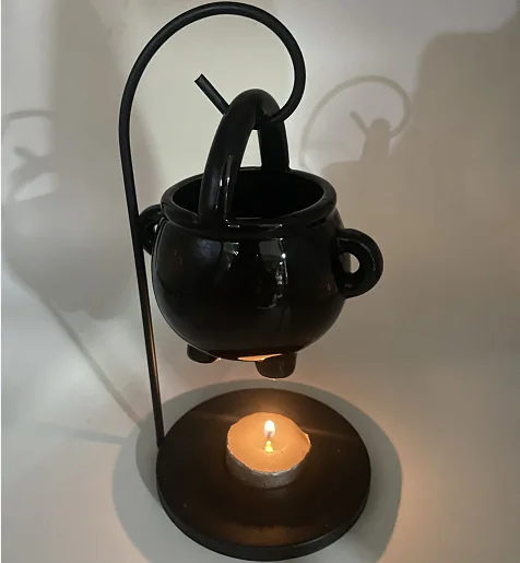 Wholesale Iron Shelf Classic Ceramic Essential Oil Burner Candle Aromatherapy Furnace Incense Burner For Sale
